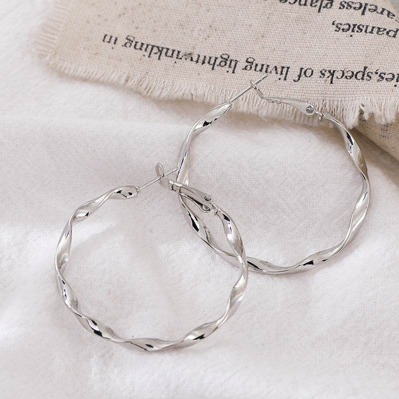 Metal hoop earrings - Mubimart
