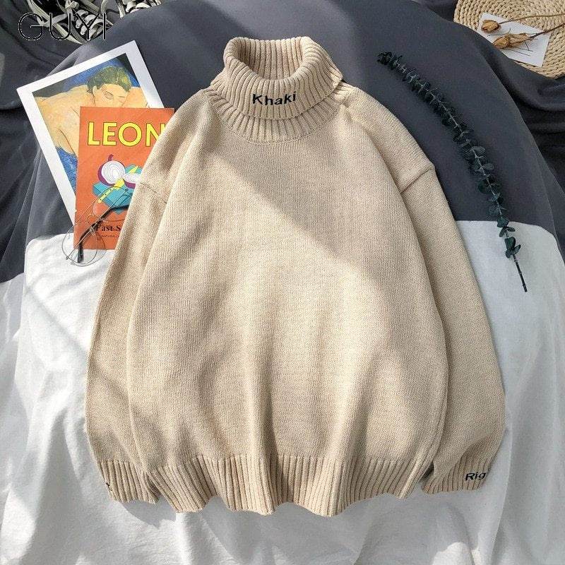 Turnable turtleneck sweater - Mubimart