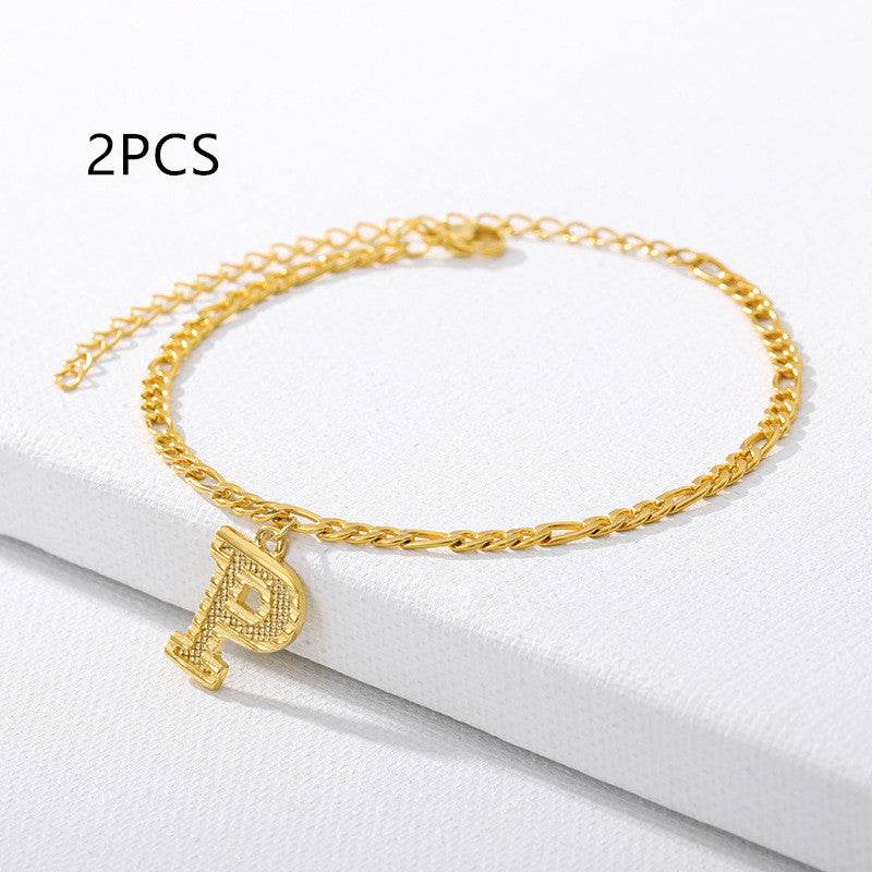 26 English alphabet anklets - Mubimart