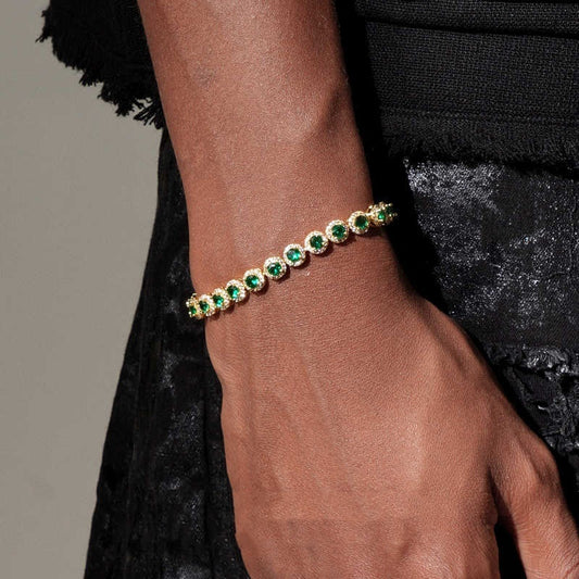 Gold Plated Turquoise Tennis Bracelet