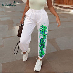 Printed high-waisted tunic trousers - Mubimart -  