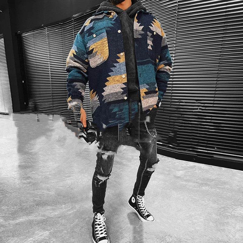 Men's Long-sleeved Shirt Jacket Ethnic Style Jacket - Mubimart
