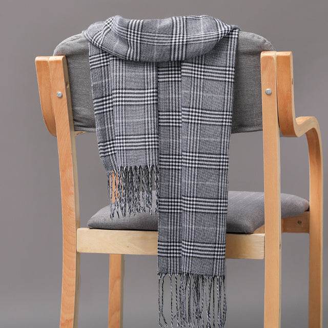 Mens And Girls Neckwear Cashmere Check Childrens Scarf - Mubimart