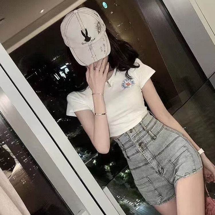 Denim shorts hot pants women - Mubimart