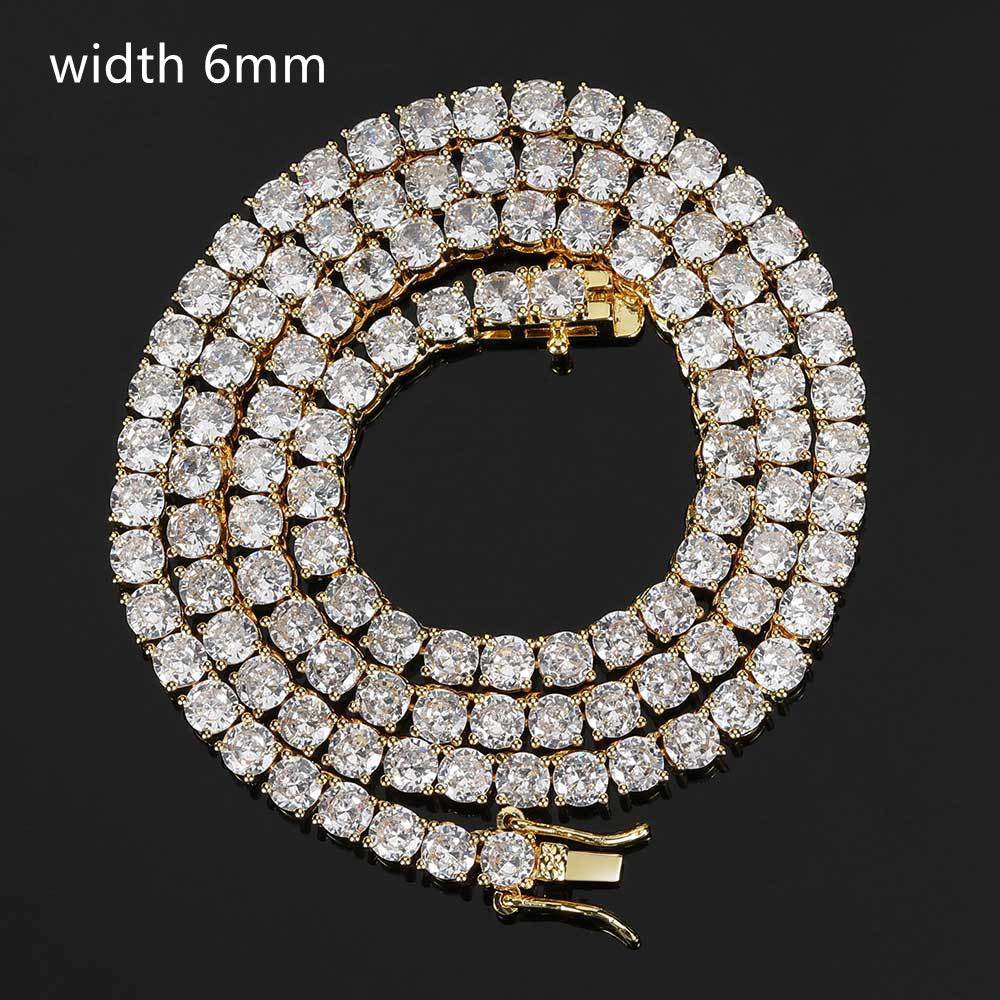 Hip Hop Necklace Men Tennis Chain Zircon Necklace - Mubimart