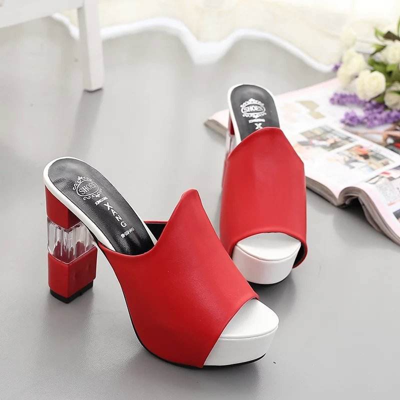Block high heel platform sandals - Mubimart