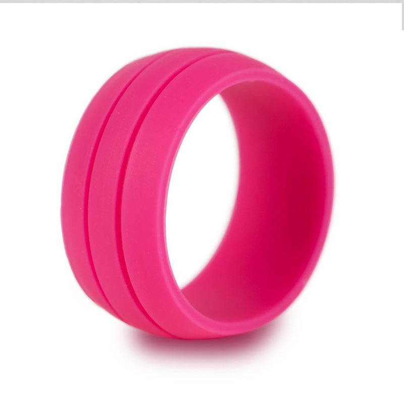 Wide double slot silicone ring