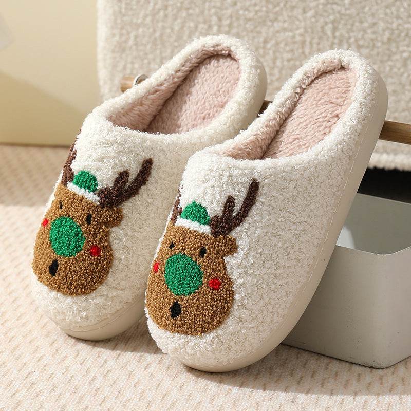 Family Cartoon Plush Slippers For Women - Mubimart