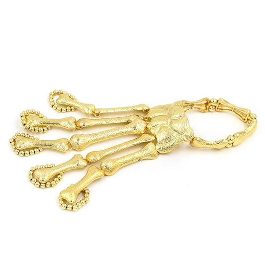 Stylish Skeleton Skull Hand Talon Finger Bone Slave Bracelet Alloy Wristbands Pulseiras Bangle Wrist Chain for Women - Mubimart