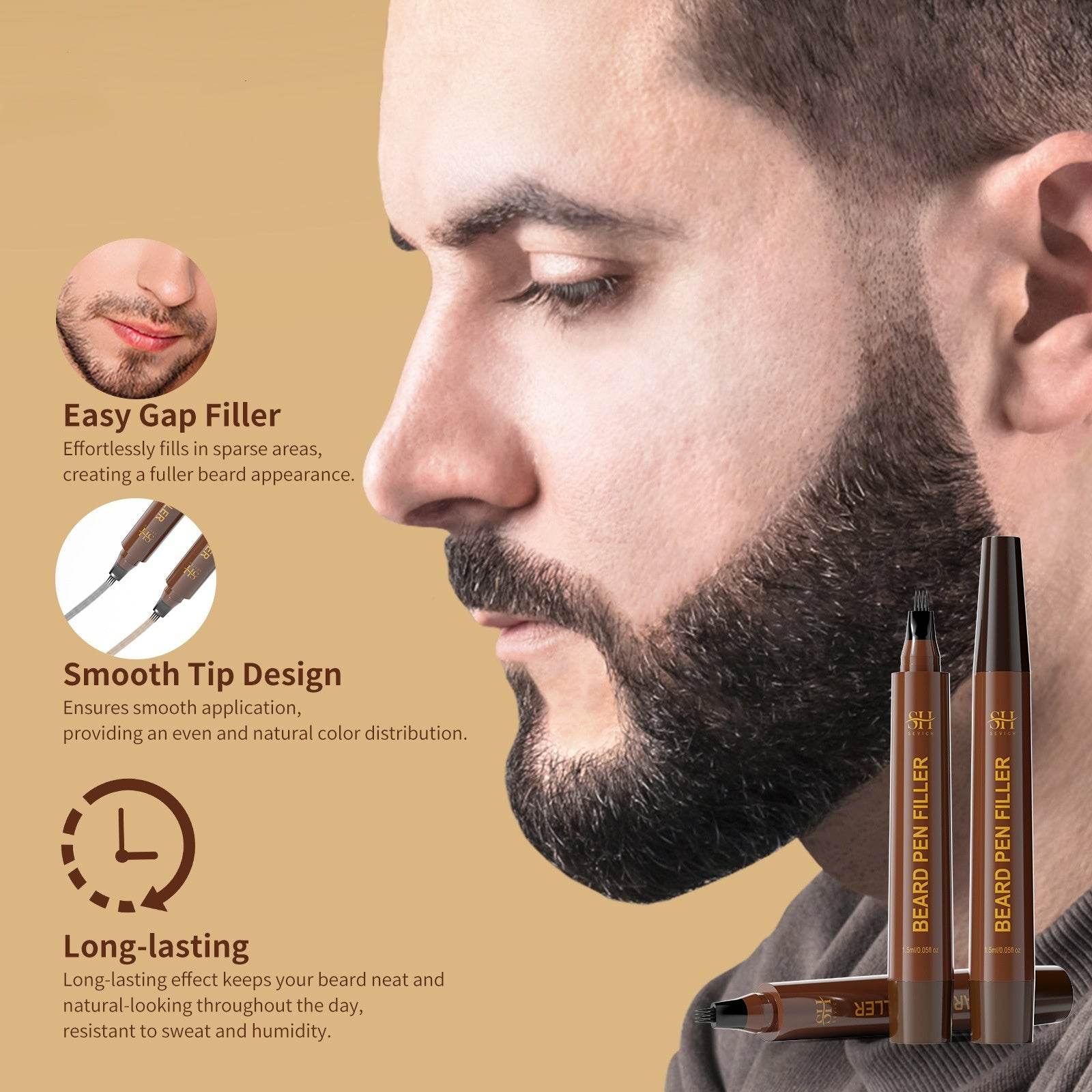 Men's Beard Eyebrow Hairline Headline Filler Sweatproof And Waterproof Natural Not Easy To Fade - Mubimart