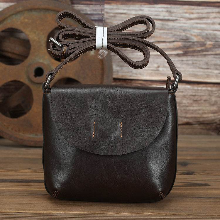 Retro Simple Leather Crossbody Bag For Women - Mubimart