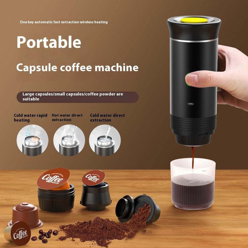 Electric Grinder Coffee Travel Handy 3 In1 Espresso Portable Coffee Espresso Maker Machine Cafe Portable Capsule Coffee Machine Kitchen Gadgets - Mubimart