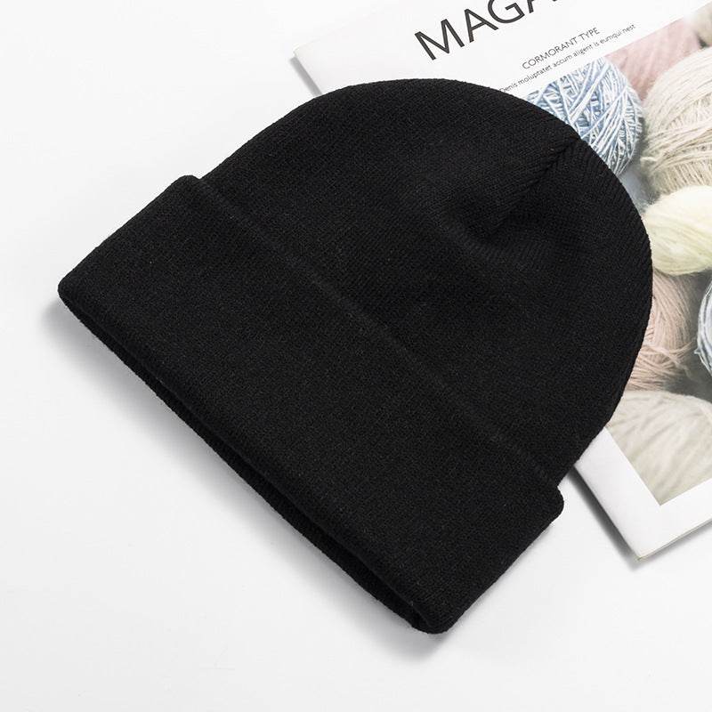 Light Board Knitted Hat Solid Color - Mubimart