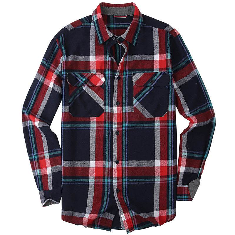 Men's Plaid Flannel Brushed Thermal Shirt - Mubimart