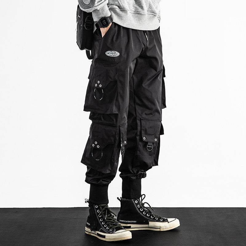 Men's Large Cropped Baggy Cargo Pants - Mubimart