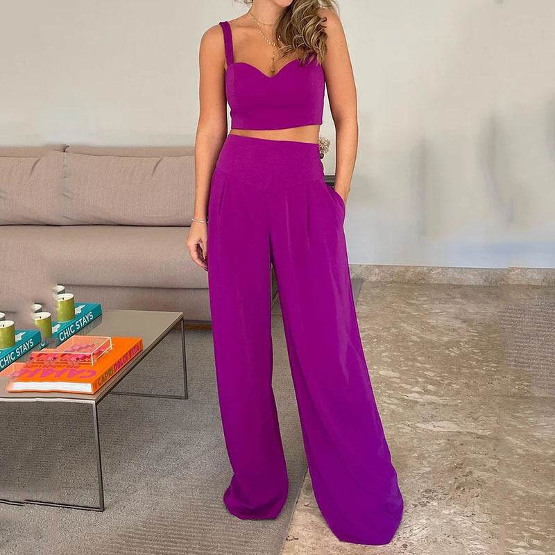 Fashion Ladies Suit Camisole Sleeveless Top - Mubimart