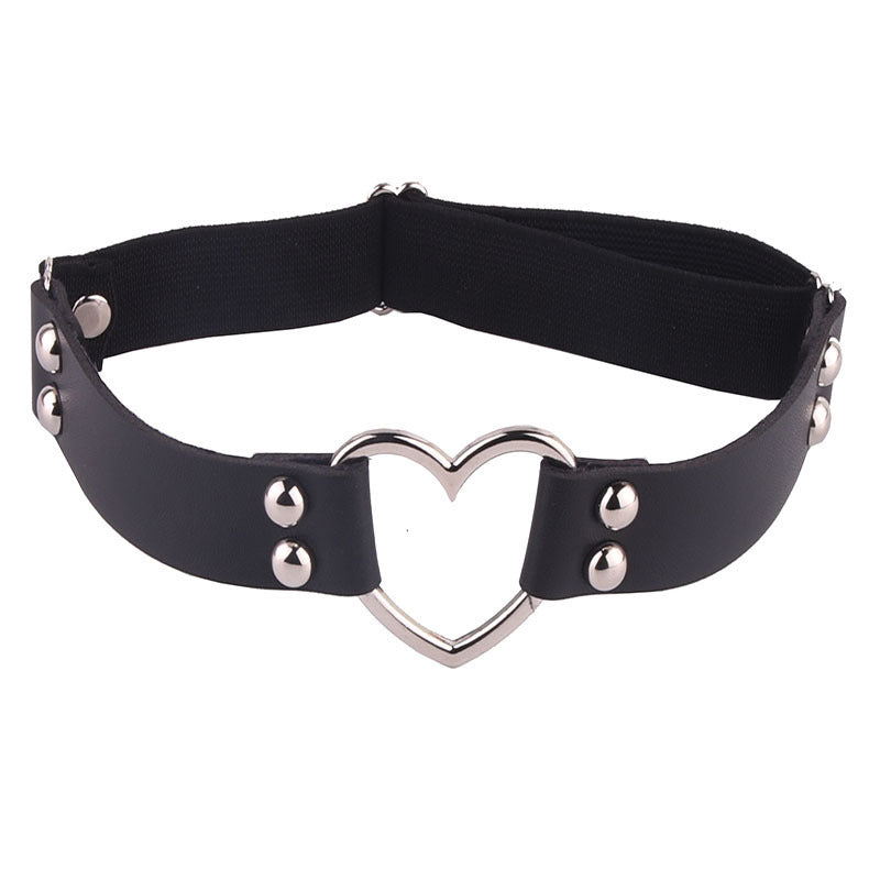 Leather Hand-studded Leg Loop Garter Belt - Mubimart -  