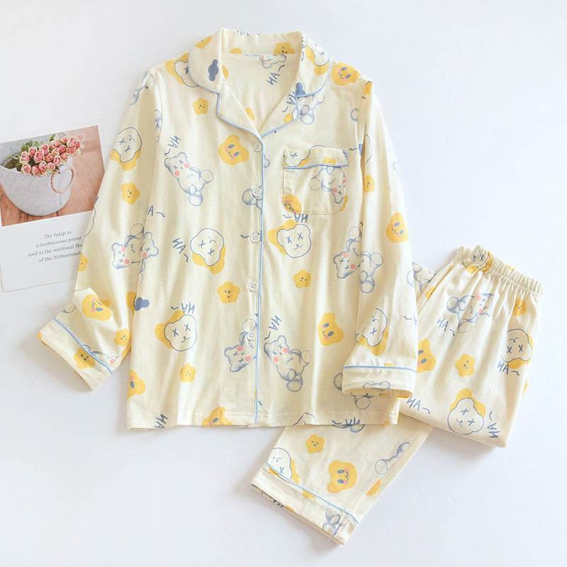 Knitted Long Sleeve Ladies Loose Loungewear Set - Mubimart