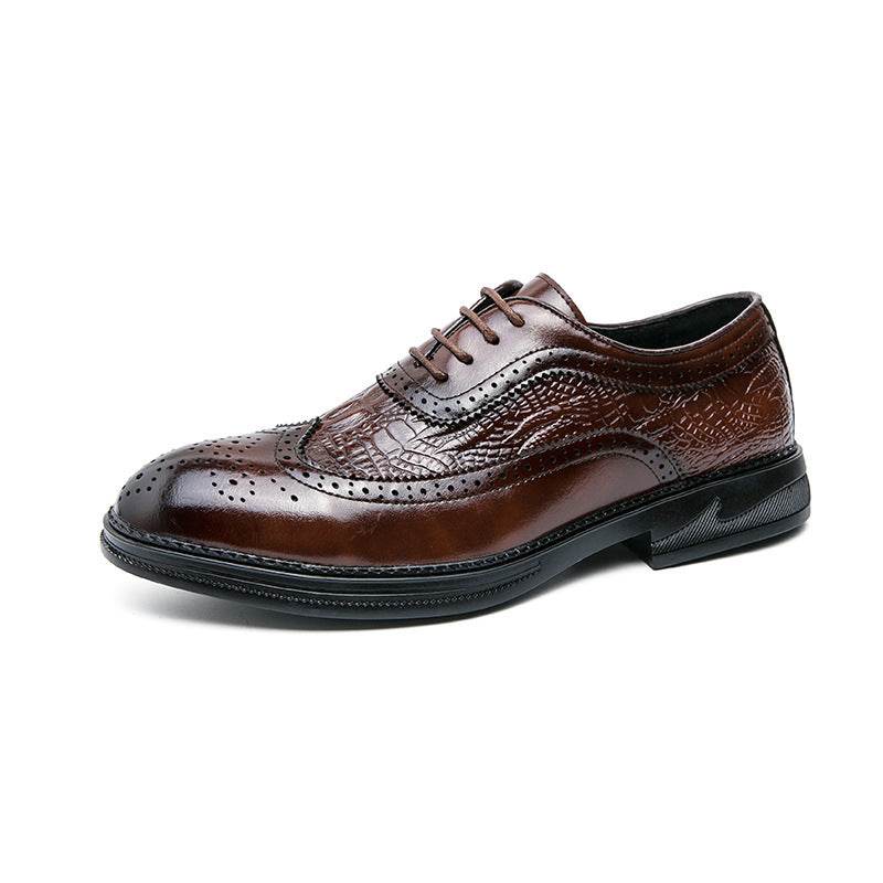 Men's British Dress Crocodile Oxford Shoes - Mubimart