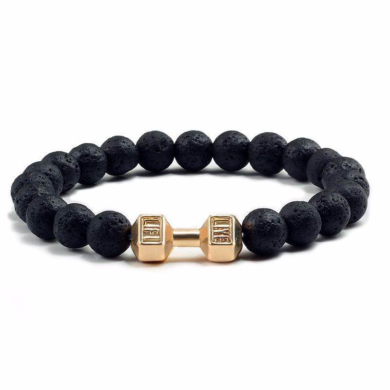 Natural Volcanic Stone Beads Bracelets Black Lava Men Women Bracelet Aromatherapy Essential Oil Diffuser Bangle - Mubimart