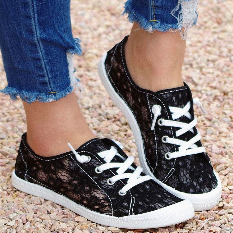 Lace Flats Shoes Summer Fashion Casual Shoes Women - Mubimart