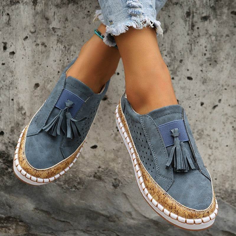 Tassel Flats Loafers Women Casual Cozy Shoes - Mubimart
