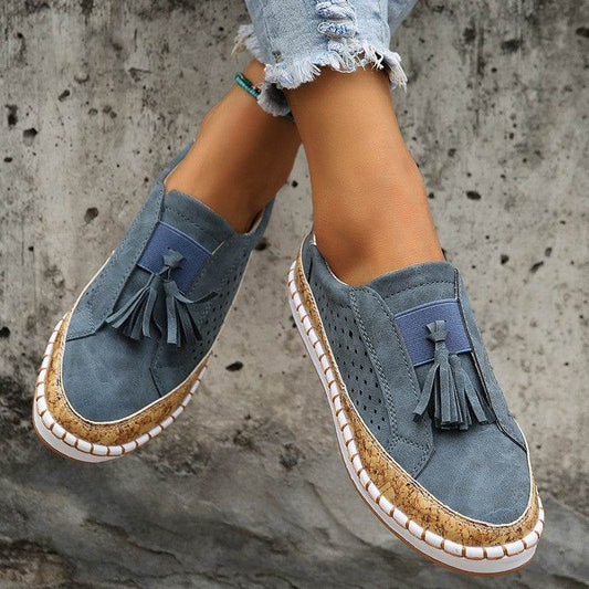 Tassel Flats Loafers Women Casual Cozy Shoes - Mubimart
