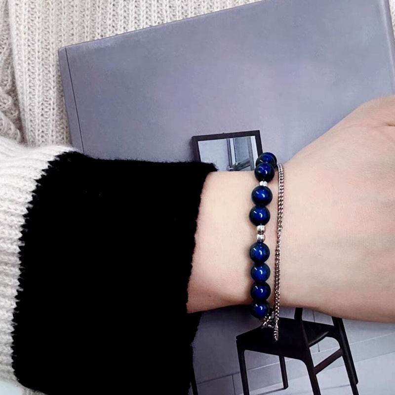 Special-interest Design High-grade Brown Black Blue Beaded Bracelet For Women - Mubimart