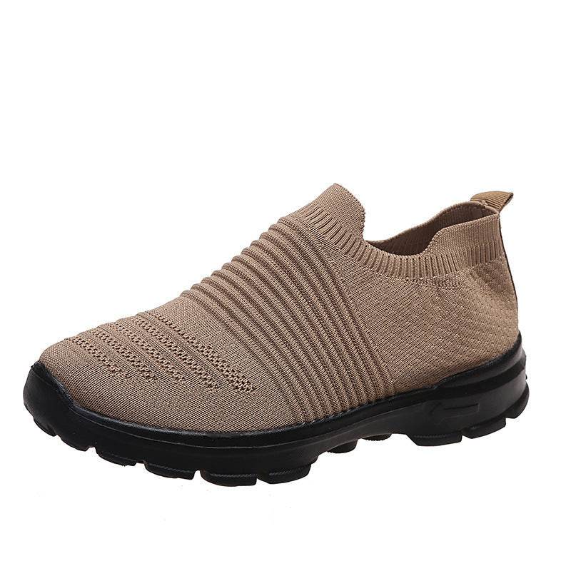 Knit Sock Shoes Women Comfortable Breathable Flats Shoes Walking Running Sneakers - Mubimart