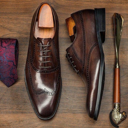 Men's Business Suits Oxford Brogue Shoes - Mubimart