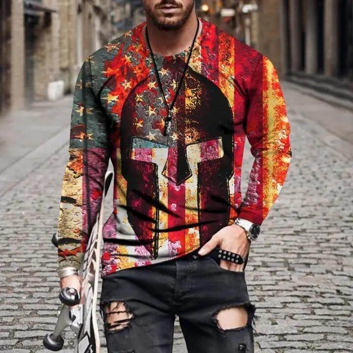 Mens Letter Crew Neck Slim Fit Casual Print T Shirt - Mubimart