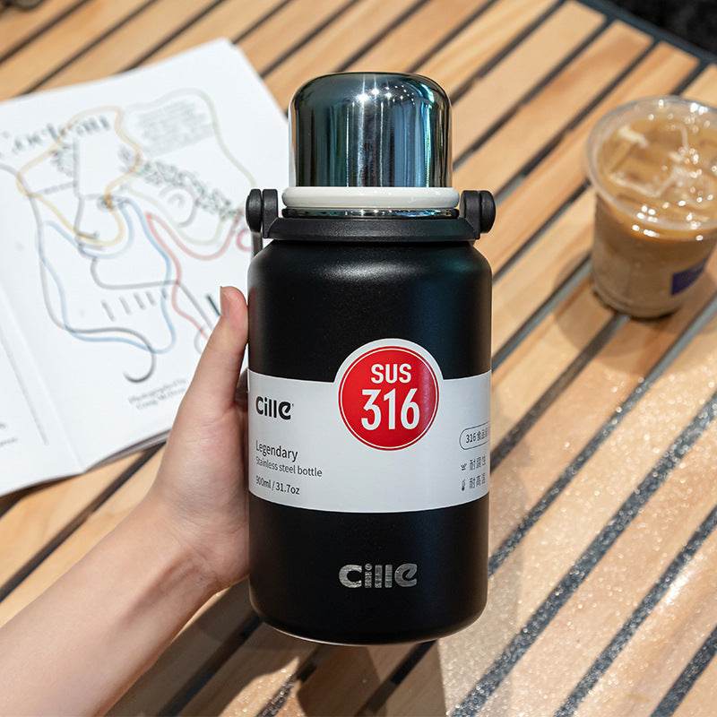 Stainless Steel Large Capacity Thermal Mug Travel Outdoor - Mubimart