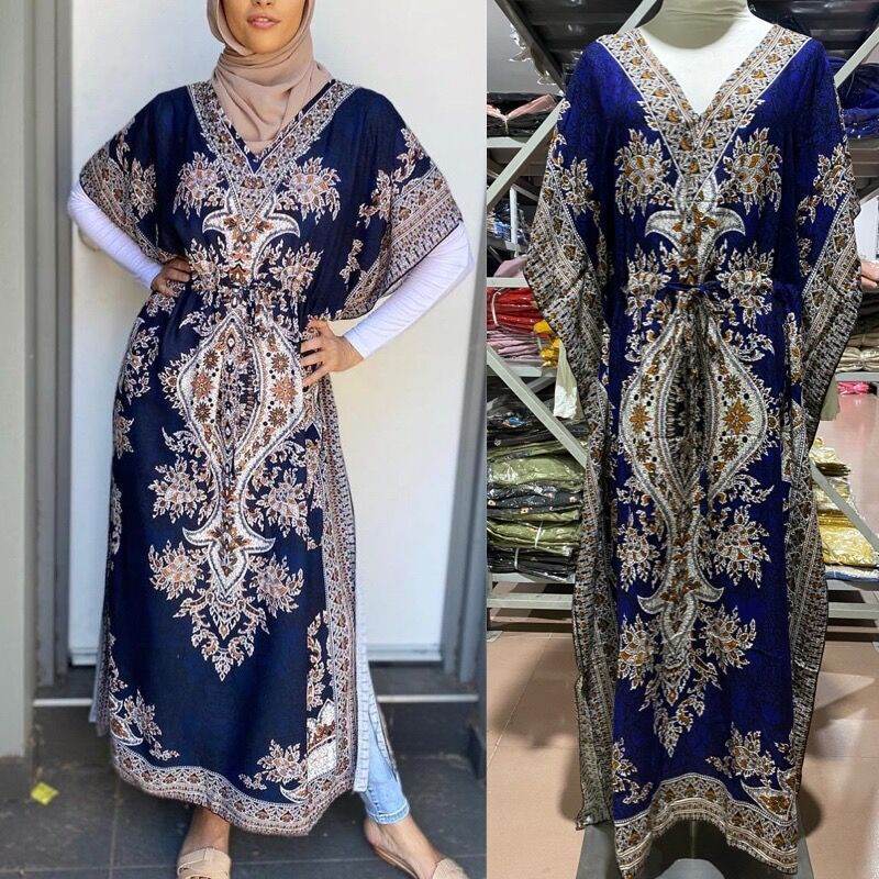 Middle Eastern Arabian Kaftan Loose Plus Size Maxi Dress - Mubimart