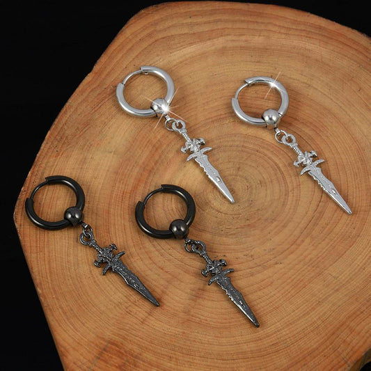 Mens Personalised Vintage Rattle Arrow Earrings - Mubimart