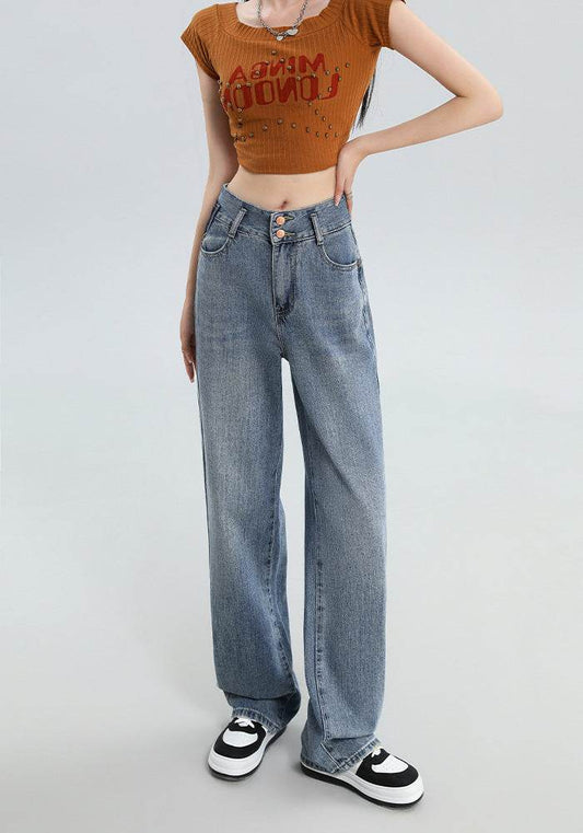 Fashion Personality Wide Leg Jeans For Women - Mubimart