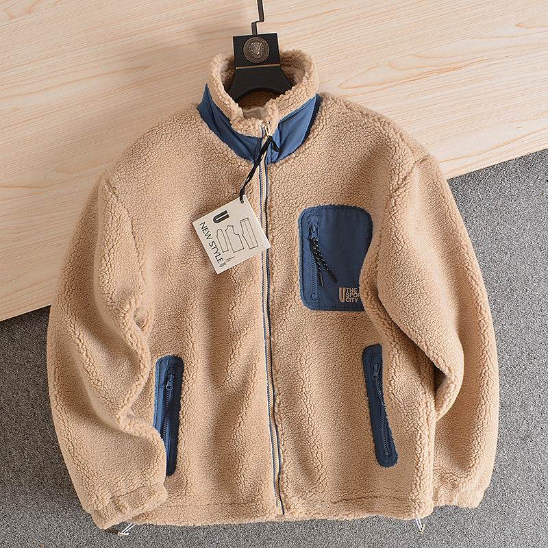 Fleece Autumn Winter Stand Collar Fleece Jacket - Mubimart