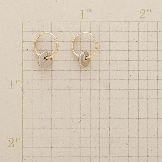 Simple Circle Dual Color Electroplated Earrings