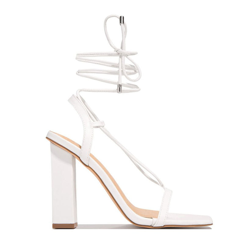 Women's Square Toe High Heel Strappy Sandals