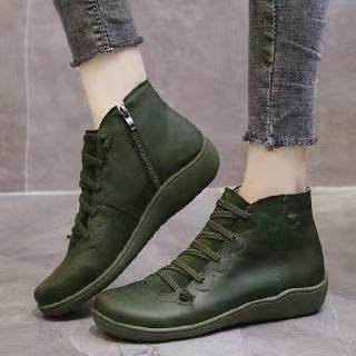Casual booties women's boots flat boots - Mubimart