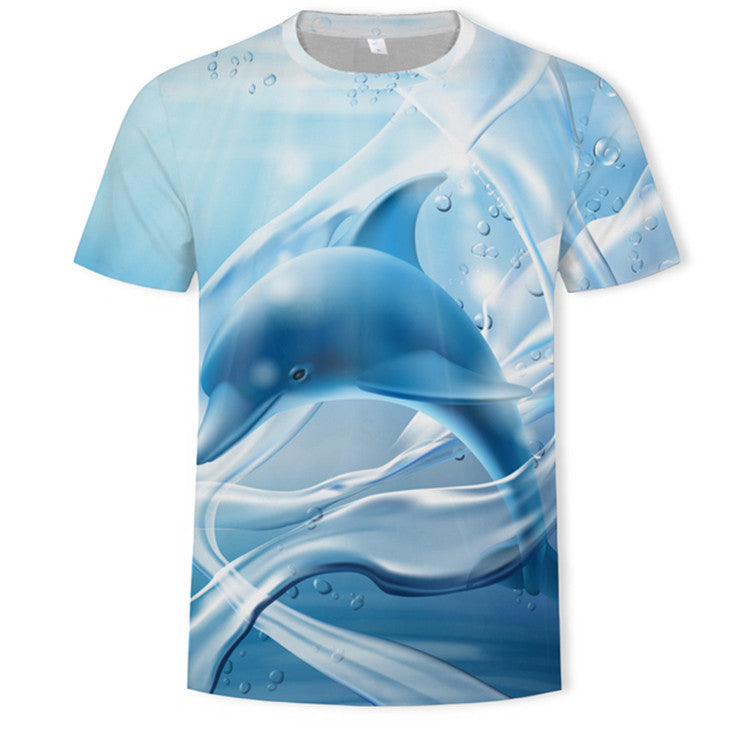 3D Digitaal Geprint Herenmode T-shirt met Korte Mouwen