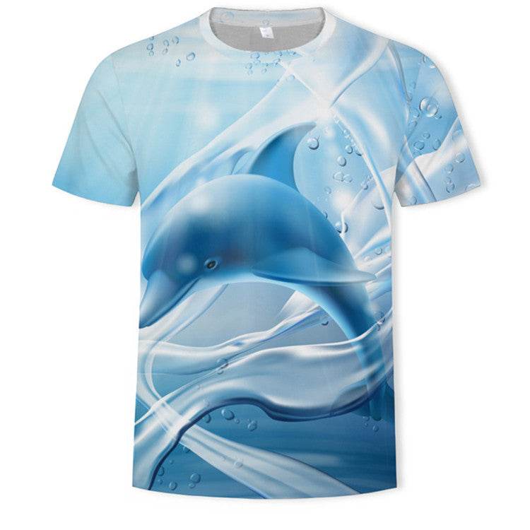 3D Digital Printing Mens Fashion Short Sleeved T Shirt - Mubimart