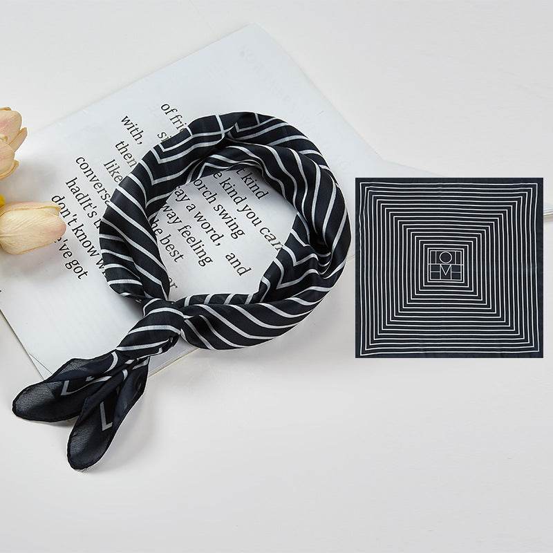 New Simulated Silk Satin Printed Scarves - Mubimart