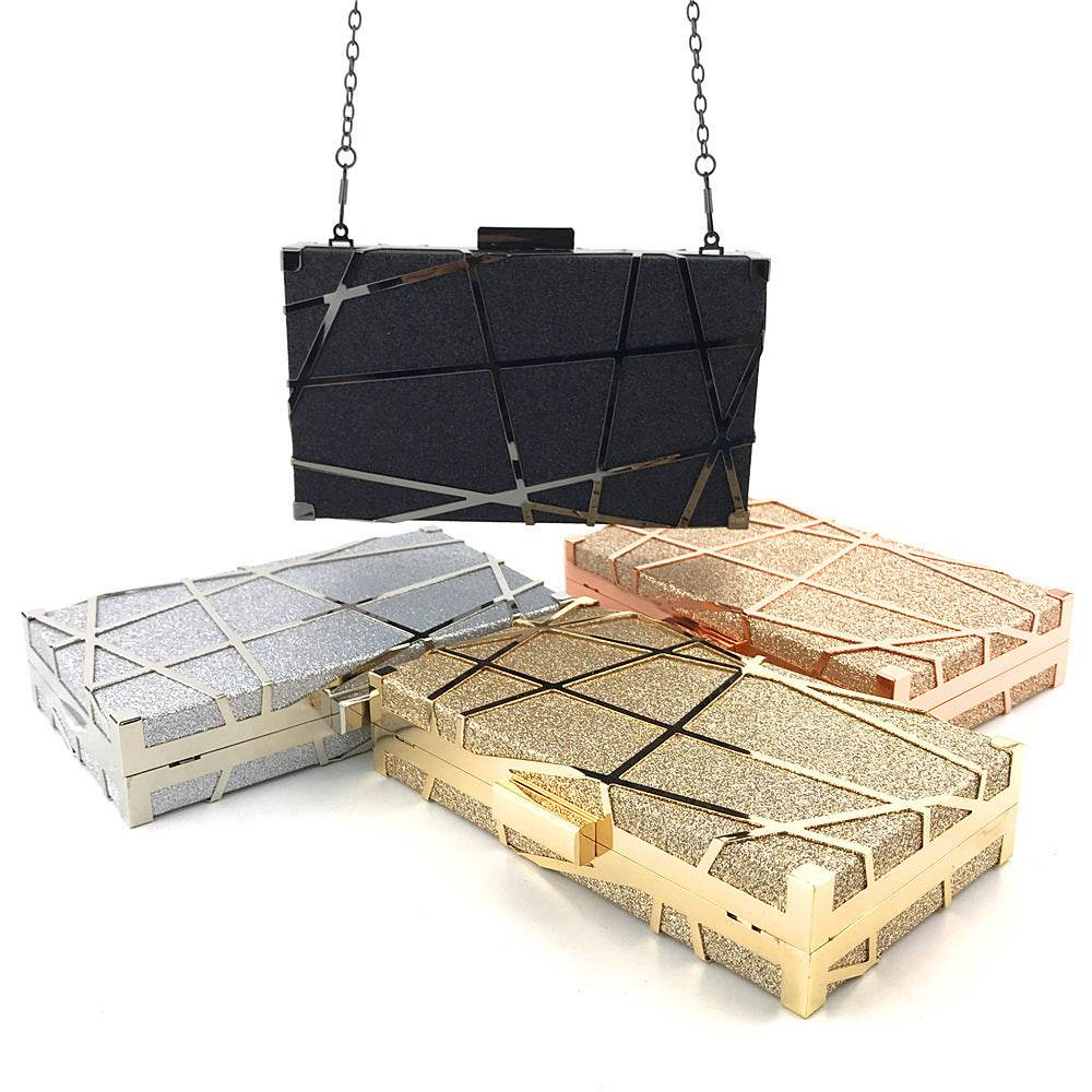 Luxury Handbags Bag Women Party Chain Glitter Gold Wedding Clutches Shoulder Bag - Mubimart