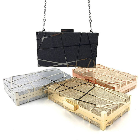 Luxury Handbags Bag Women Party Chain Glitter Gold Wedding Clutches Shoulder Bag - Mubimart