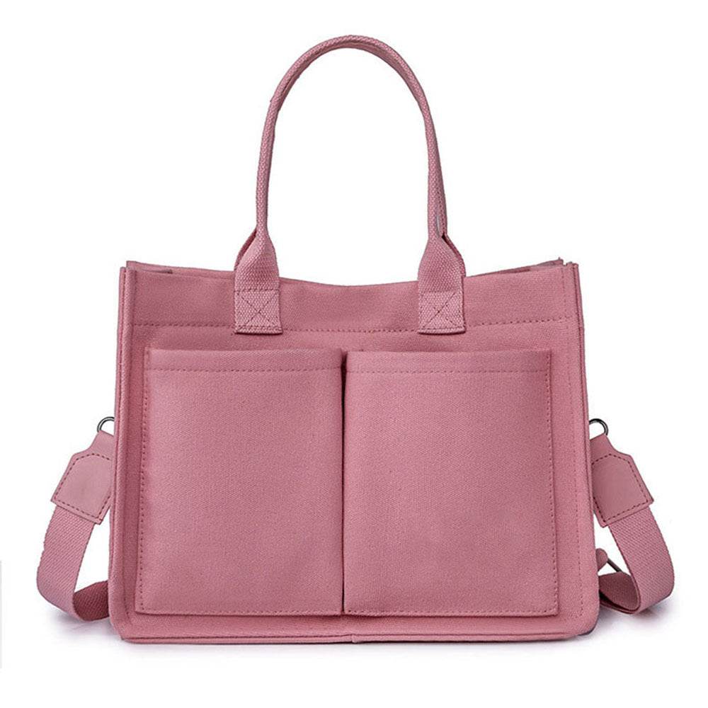 New Large Capacity Canvas Tote Bags For Women Work Commuting Carrying Bag College Style Student Outfit Book Shoulder Shopper Bag - Mubimart