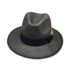 Handgestrickter Fedora-Hut aus achtzackigen Grasfedern