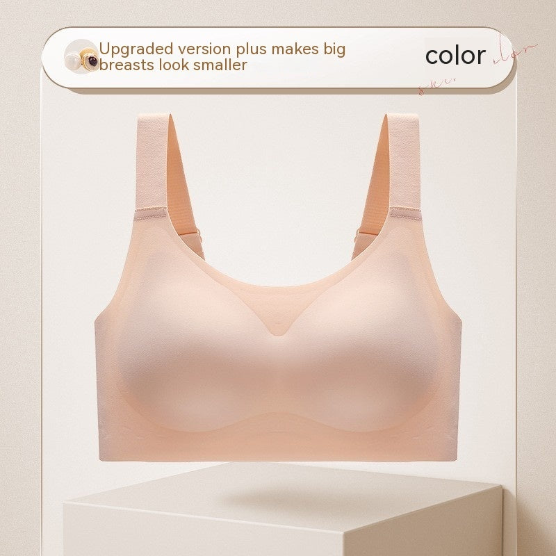 Women's Large Shoulder Strap Seamless Wireless Bra - Mubimart -  