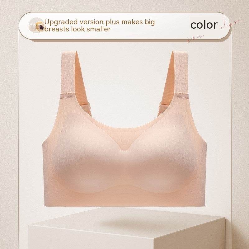 Women's Large Shoulder Strap Seamless Wireless Bra - Mubimart