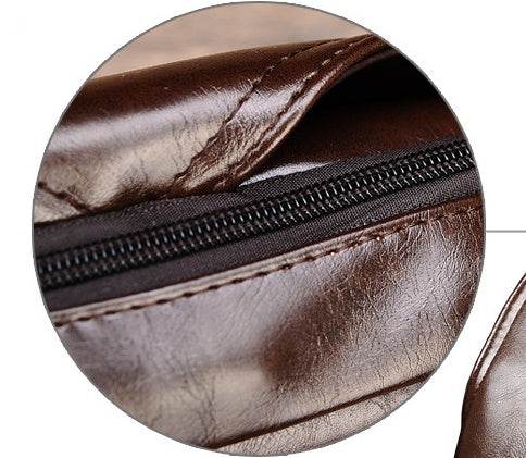 Men's Fashion Crossbody Bag Theftproof Leather Business Sling Bags Male Casual Chest Bags Shoulder Bags Chest Waist Pack - Mubimart