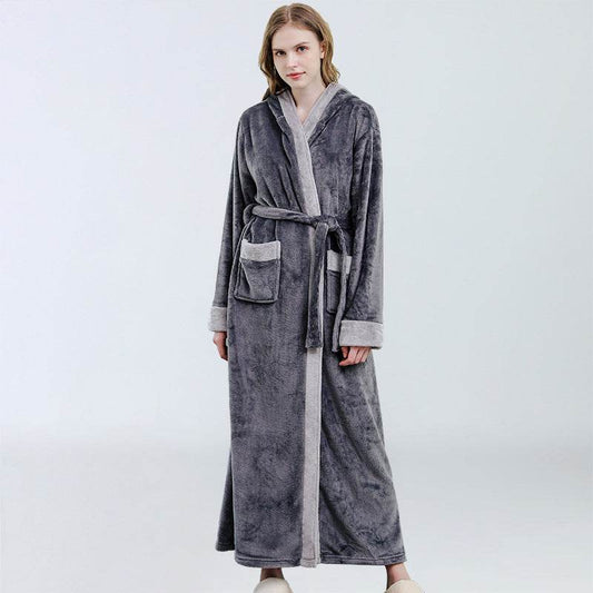 Autumn And Winter Coral Fleece Nightgown Thickened Plus Size - Mubimart